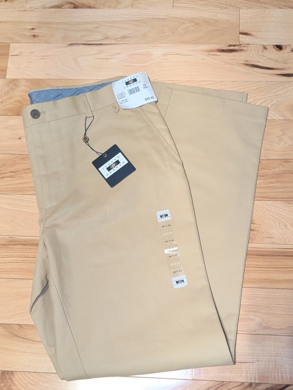 NWT Joseph Abboud Men's Khaki Chino Pants - Tan 36x34